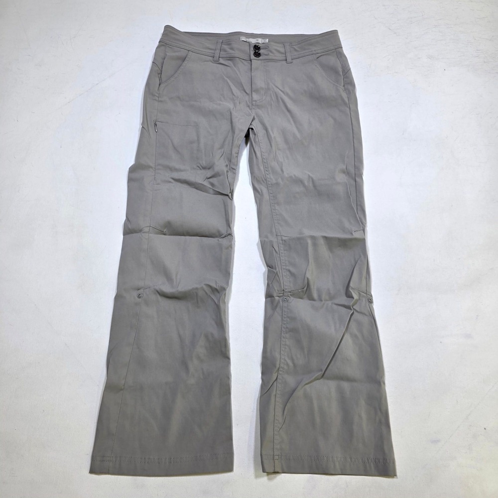 prAna Halle Hiking Pants Womens 12 Gray Short Inseam Stretch Zion Outdoor Cargo
